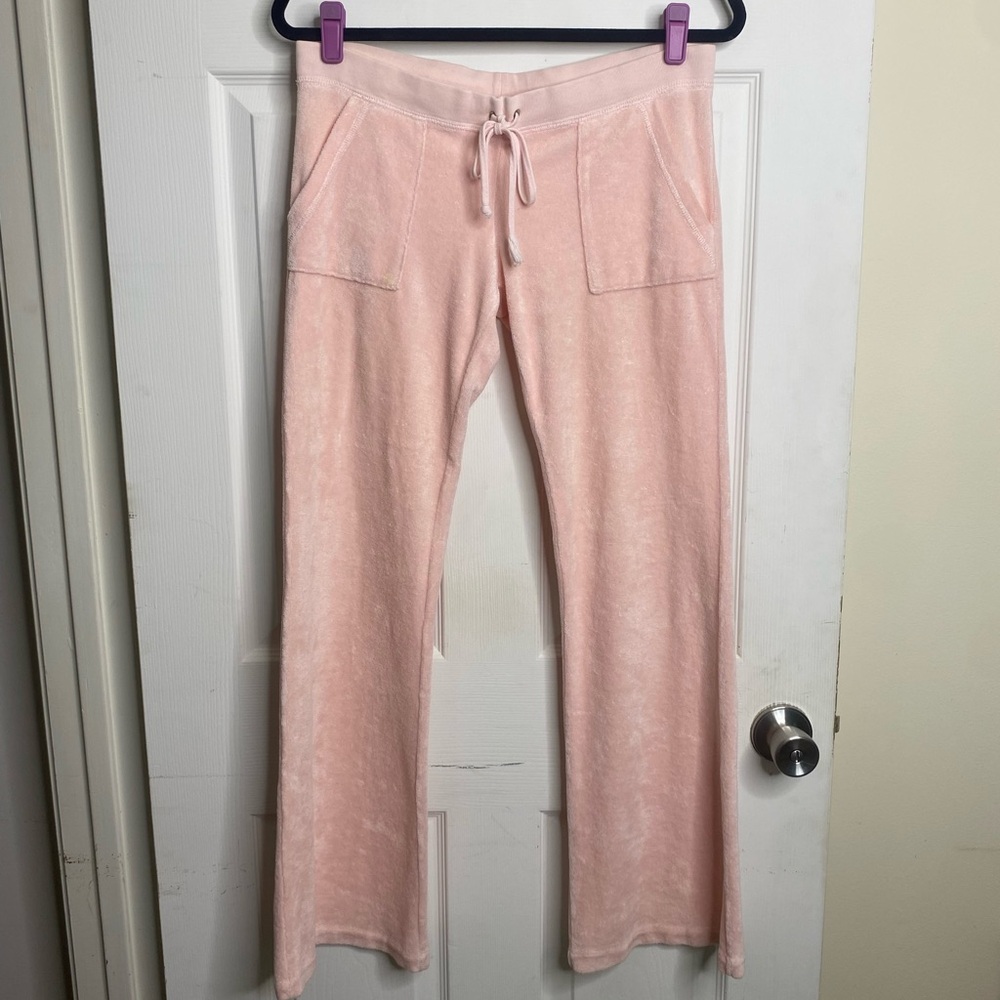 Vintage Juicy Couture Light Pink Velour Drawstring Pants